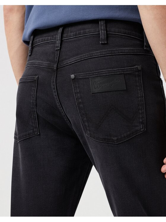 Wrangler Wrangler Jeansy Larston Film Noir Czarny Straight Fit