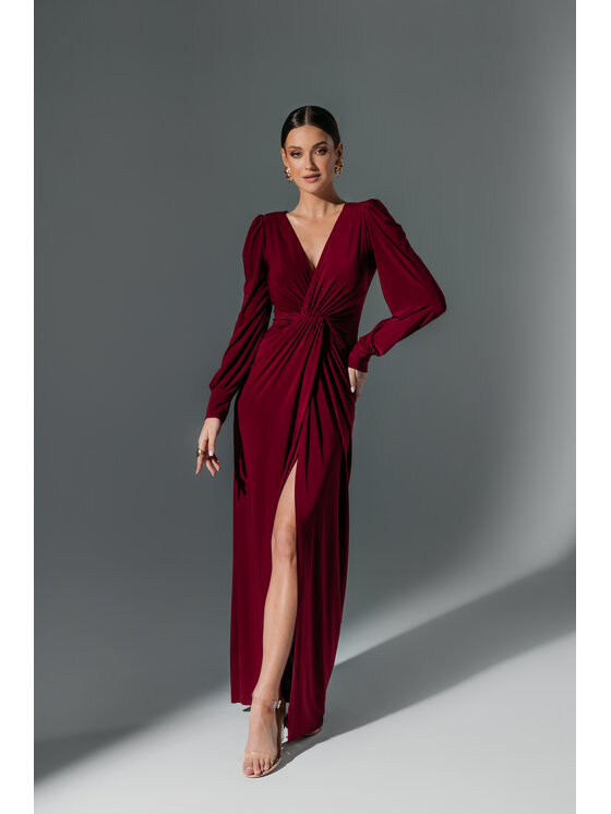 Aurora Aurora Sukienka wieczorowa Simon Bordowy Feminine Fit