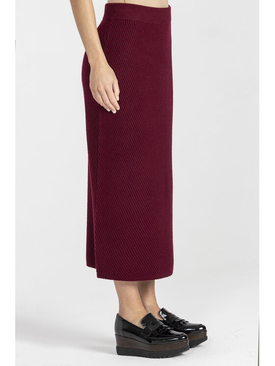 Deni Cler Milano Deni Cler Milano Spódnica midi T-DC-750D-E5-90-39-1 Bordowy Regular Fit