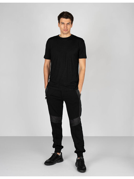 Les Hommes Les Hommes T-Shirt LKT144 740U | Relaxed Fit Lyocell T-Shirt Μαύρο Regular Fit
