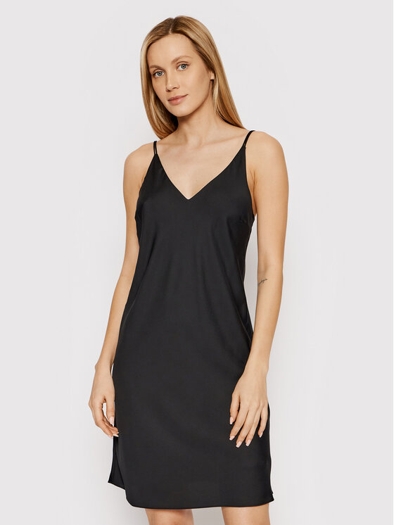 Calvin Klein Calvin Klein Sukienka letnia Iconic Cami K20K204370 Czarny Regular Fit