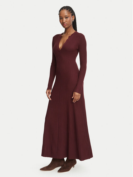 Bardot Bardot Úpletové šaty Rochie 60002DB Bordová A-Line Fit