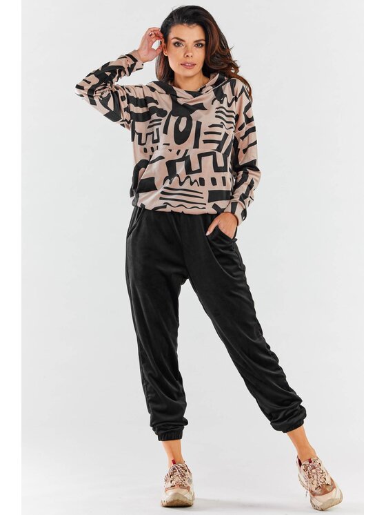 Awama Awama Bluza A473 Beżowy Basic Fit