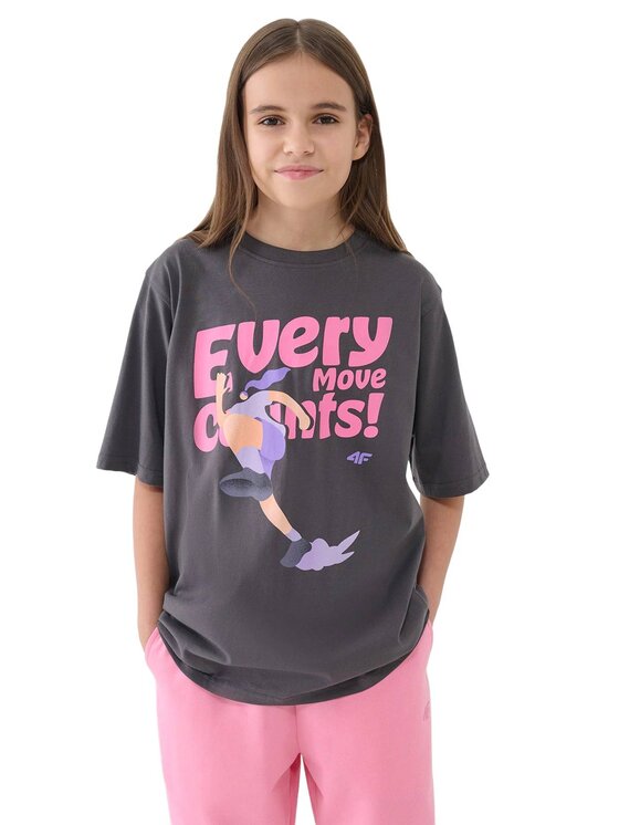 4F 4F T-Shirt 4FJASAW24TTSHF2592-022S Czarny Oversize