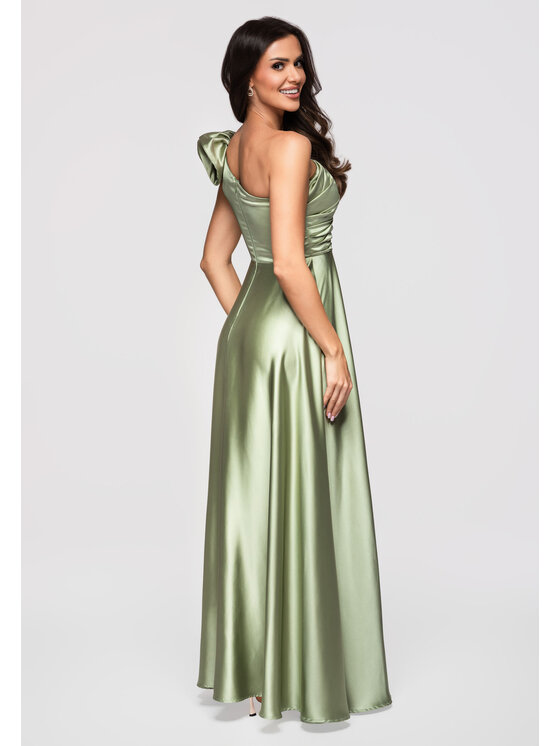 Ombre Ombre Sukienka wieczorowa LA-OM-DLR362 Zielony Regular Fit