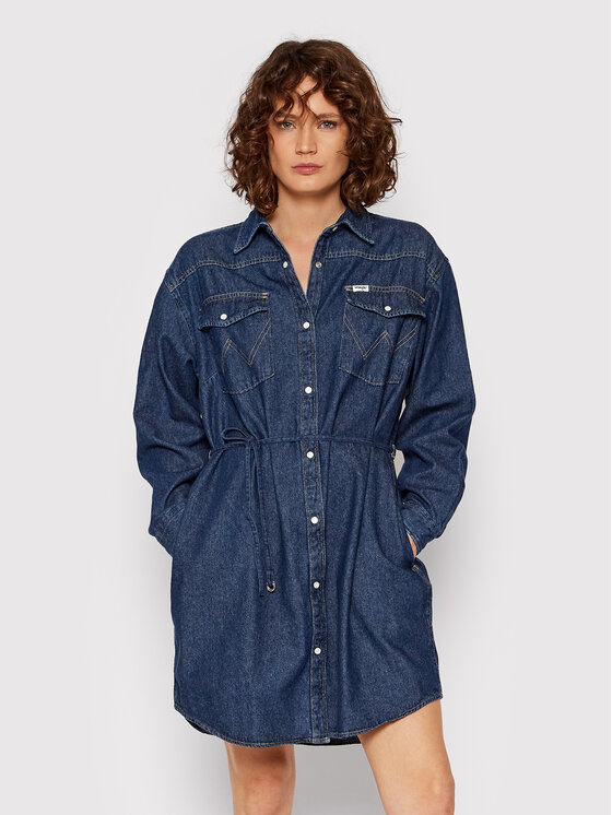 Wrangler Wrangler Φόρεμα τζιν Jumbo W9R46OX1E 112146524 Σκούρο μπλε Regular Fit