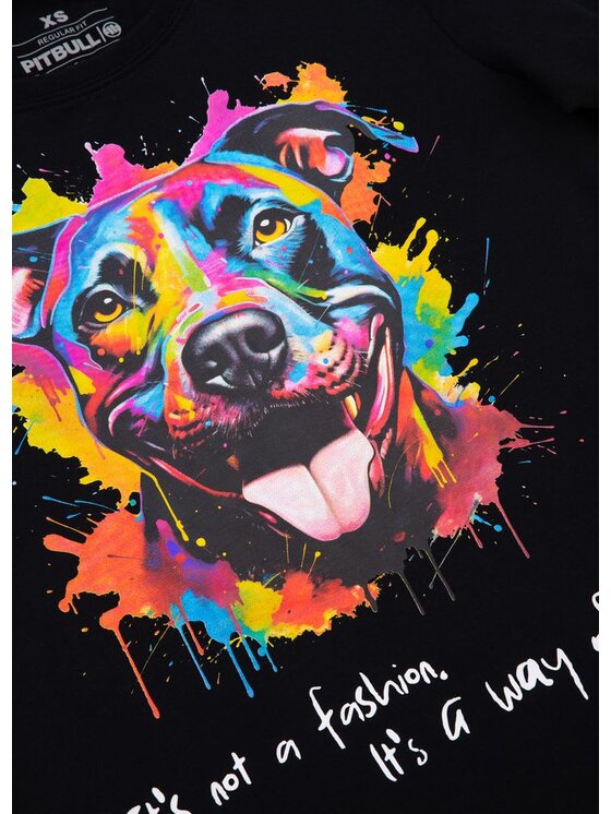 PITBULL PITBULL T-Shirt Koszulka damska Watercolor XL Czarny Regular Fit