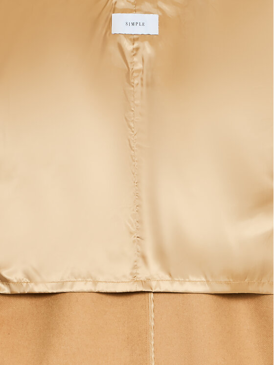 Simple Simple Παλτό μεταβατικό PLD502-03 Μπεζ Relaxed Fit