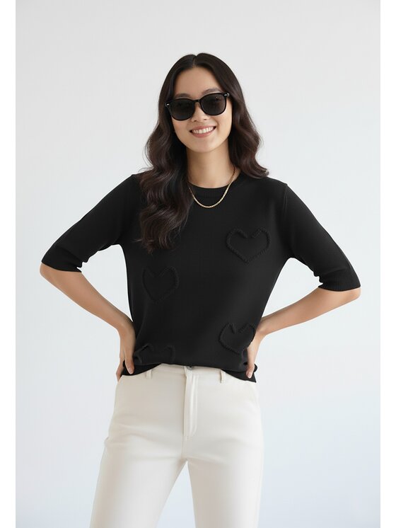 FIGL FIGL Πουλόβερ M1278 Μαύρο Regular Fit