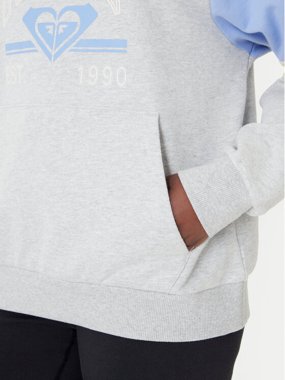 Roxy Roxy Суитшърт Essential Energy Blockd ERJFT04937 Сив Regular Fit