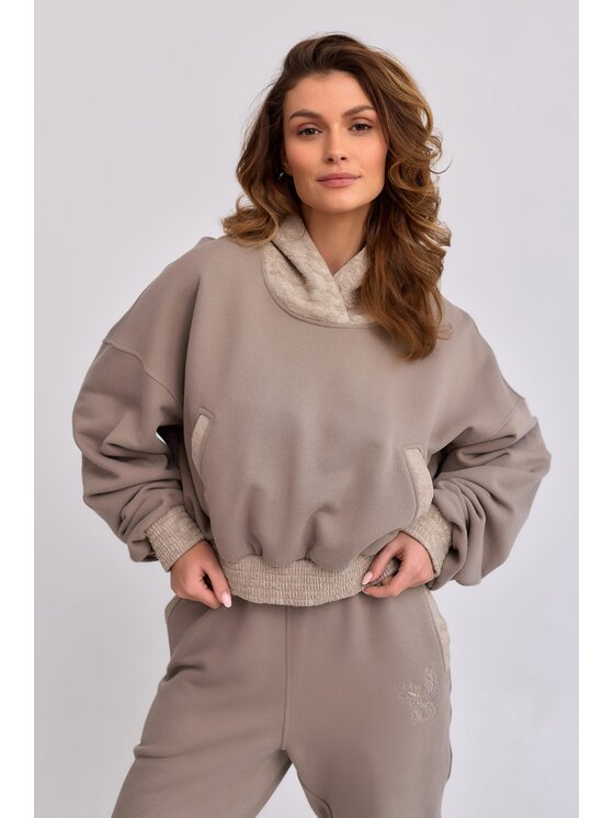 MANDRAGORA MANDRAGORA Bluza Lantre Beżowy Cropped Fit