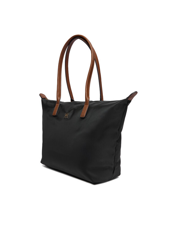 Tommy Hilfiger Tommy Hilfiger Ročna torba Popette Tote AW0AW17711 Črna