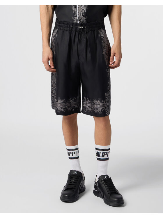 PHILIPP PLEIN PHILIPP PLEIN Szorty materiałowe 31218 Czarny Regular Fit