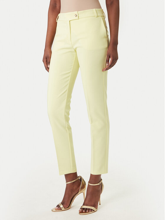 Rinascimento Rinascimento Pantaloni din material CFC0128638003 Galben Slim Fit