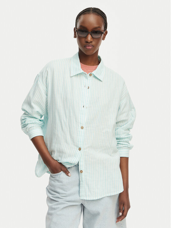 Roxy Roxy Hemd Morning Shine Stripe ERJWT03747 Hellblau Loose Fit