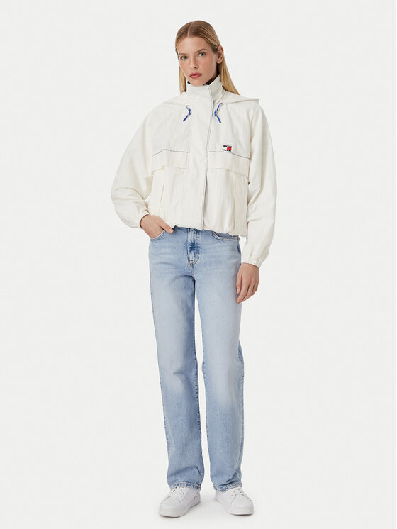 Tommy Jeans Tommy Jeans Neperpučiama striukė Regatta DW0DW22915 Balta Oversize