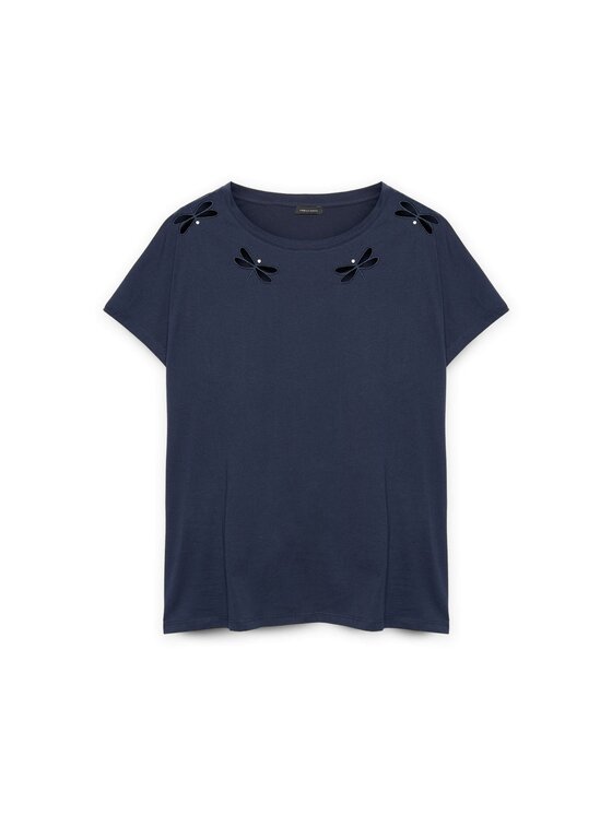 Fiorella Rubino Fiorella Rubino T-shirt G00CL008720N034 Blu Regular Fit