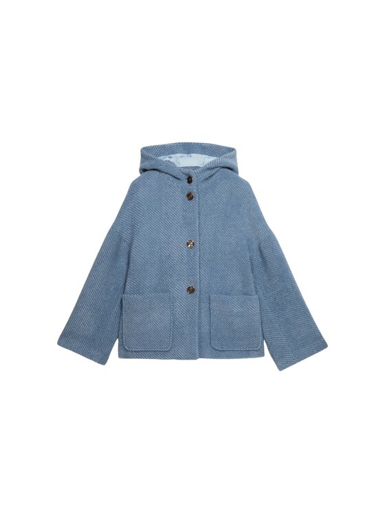 Oltre Oltre Cappotto 8157J000227N004 Turchese Baggy Fit