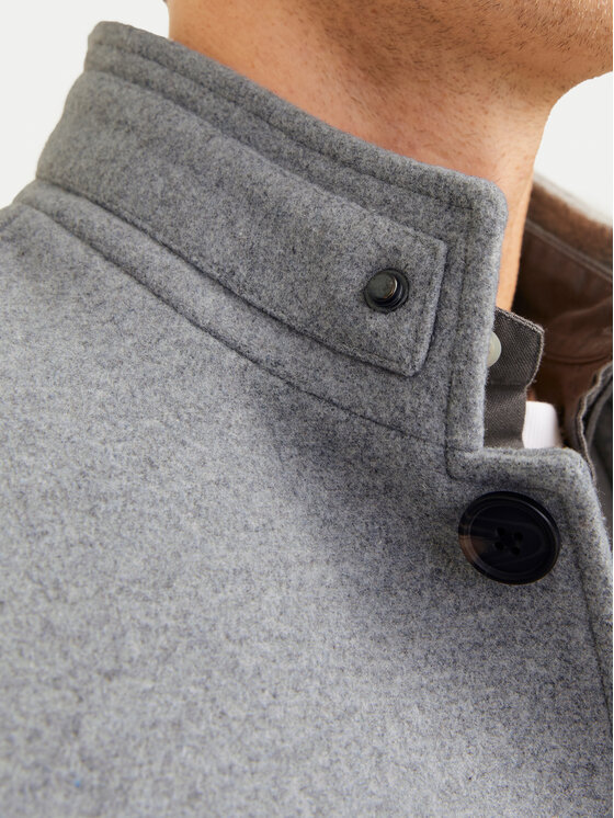 Jack&Jones Jack&Jones Vilnonis paltas Melton 12258672 Pilka Regular Fit