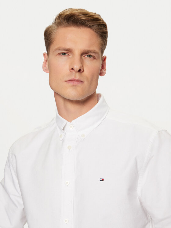 Tommy Hilfiger Tommy Hilfiger Cămașă Solid Heritage MW0MW35774 Alb Regular Fit