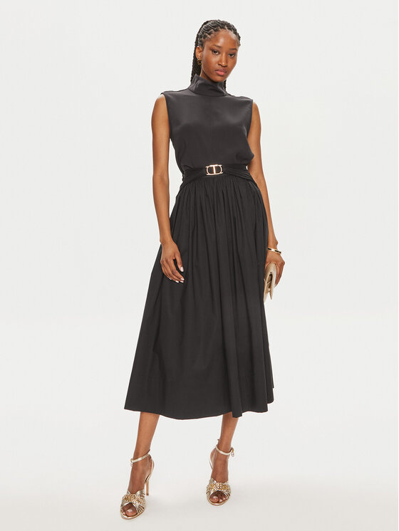 TWINSET TWINSET Trapez suknja 241TT2023 Crna Loose Fit