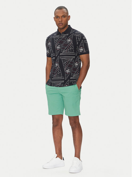 Tommy Hilfiger Tommy Hilfiger Bavlnené šortky Brooklyn MW0MW23563 Zelená Regular Fit