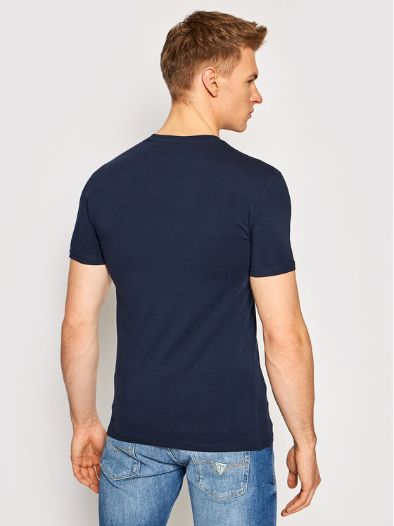 Guess Guess Majica M1RI24 J1311 Mornarsko modra Super Slim Fit