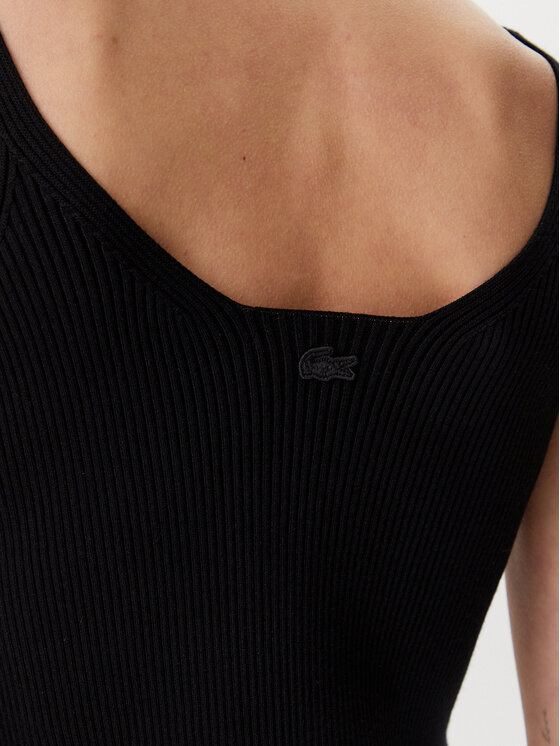 Lacoste Lacoste Strickkleid EF9270 Schwarz Slim Fit