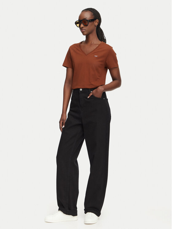 HUGO HUGO Футболка Classic 50513667 Коричневий Slim Fit