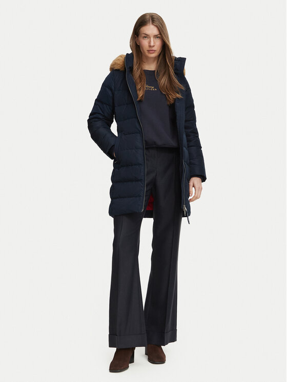 Tommy Hilfiger Tommy Hilfiger Zimní bunda Heritage Tyra WW0WW51563 Tmavomodrá Regular Fit