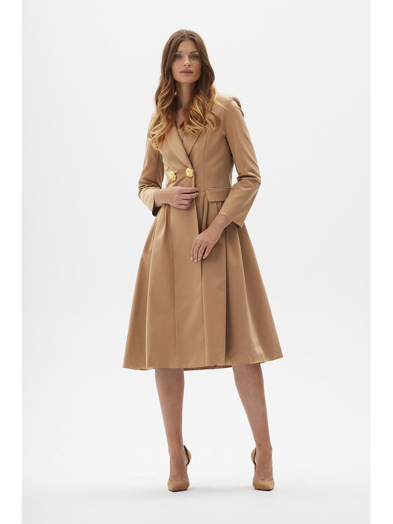 Castellani Castellani Sukienka Irma Beżowy Regular Fit