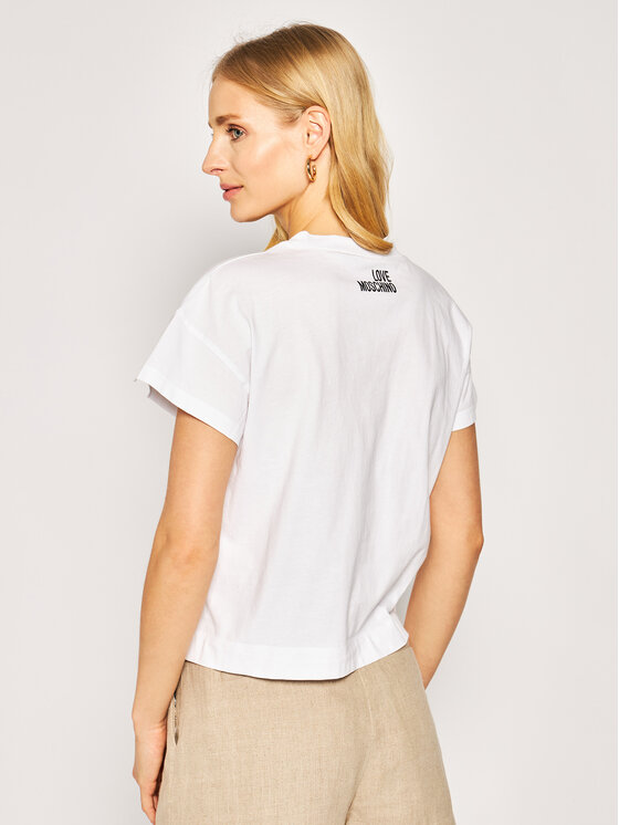 LOVE MOSCHINO T-Shirt W4H0401M 3876 Weiß Regular Fit | Modivo.de