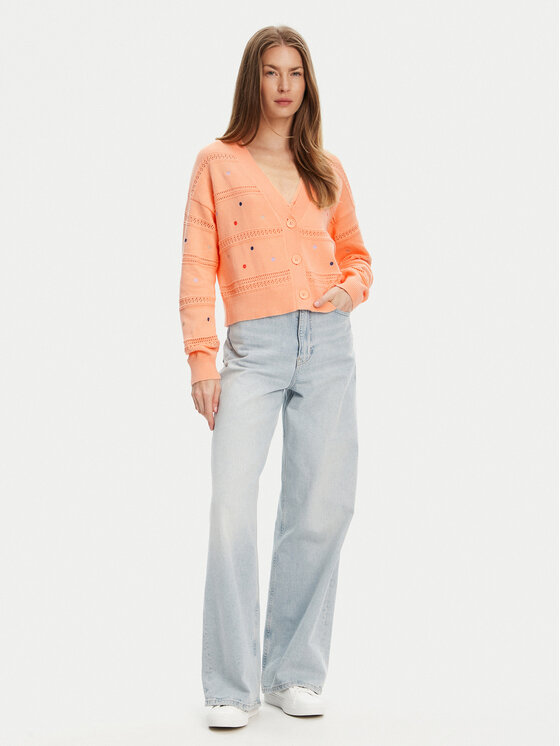 United Colors Of Benetton United Colors Of Benetton Kardigan 10C1E604W Pomarańczowy Regular Fit