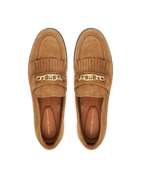 Tommy Hilfiger Tommy Hilfiger Čevlji brez vezalk Chain Fringe FW0FW08972 Rjava