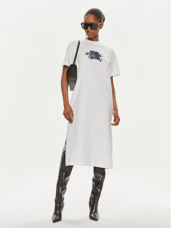 Karl Lagerfeld Jeans Karl Lagerfeld Jeans Kleid für den Alltag 241J1300 Weiß Regular Fit