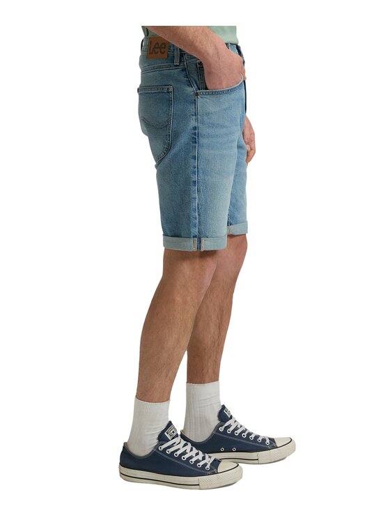 Lee Lee Szorty jeansowe 112376920 Niebieski Regular Fit