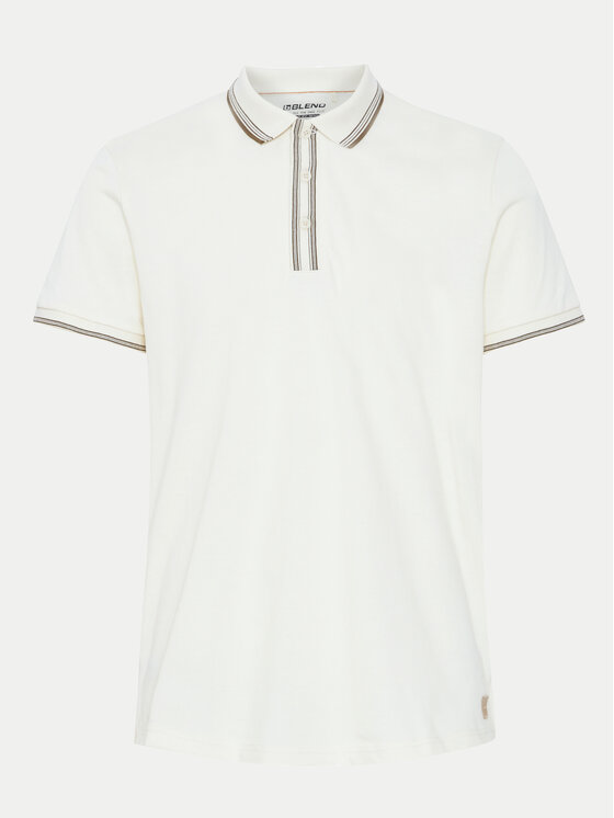 Blend Blend Polo marškinėliai 20716474 Écru Regular Fit