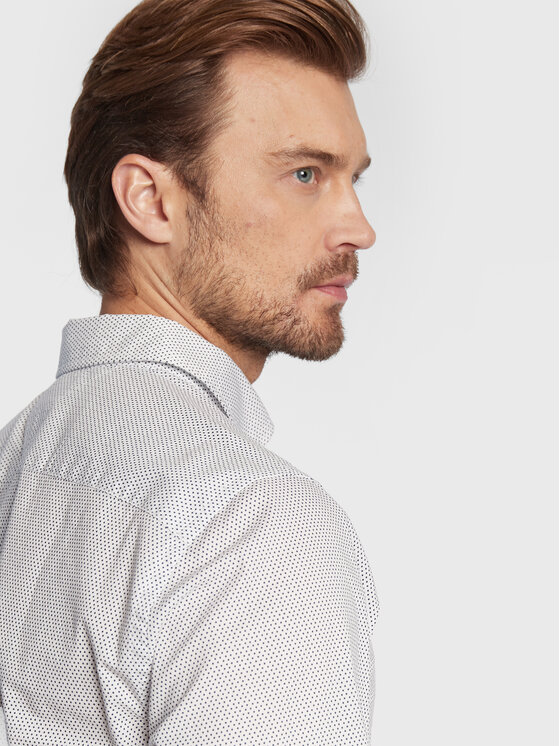 Tommy Hilfiger Tommy Hilfiger Πουκάμισο Mini Geo MW0MW25036 Λευκό Regular Fit
