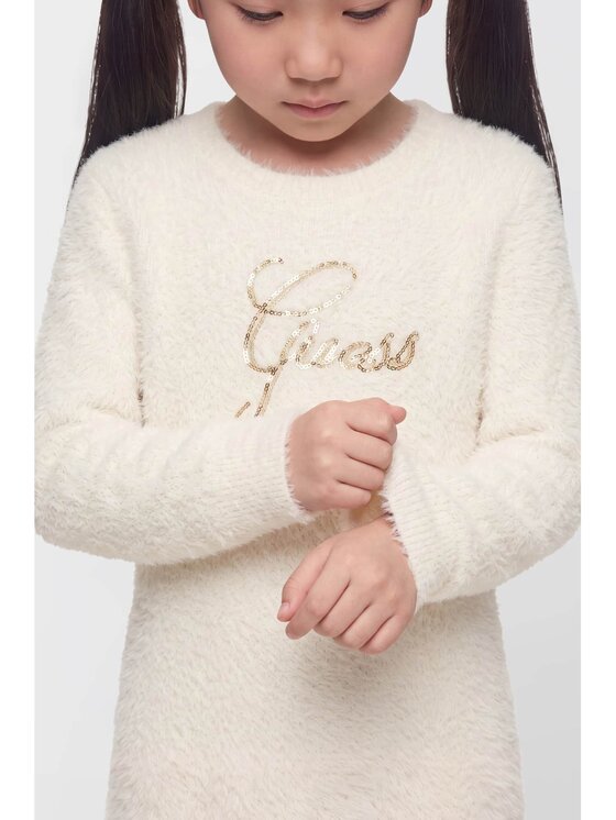 Guess Kids Guess Kids Sukienka codzienna 184382 Biały Classic Fit