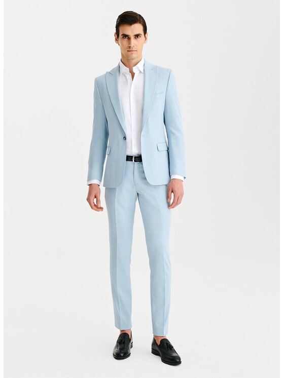 Pako Lorente Pako Lorente Spodnie garniturowe P25SF-6G-027 Niebieski Slim Fit