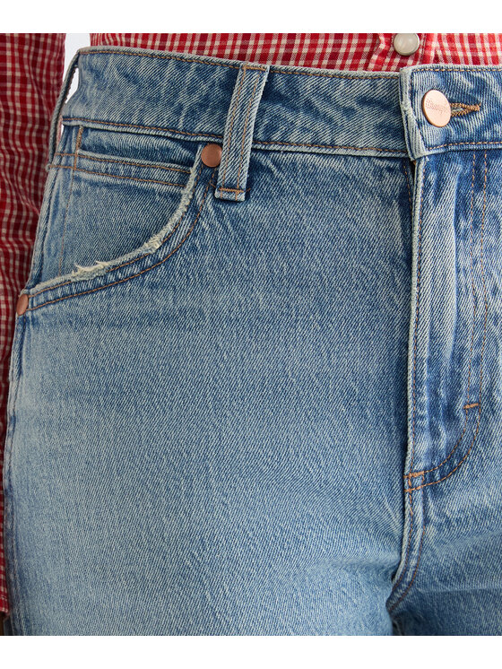 Wrangler Wrangler Szorty jeansowe COWBOY SHORT 5 INCH Niebieski Slim Fit