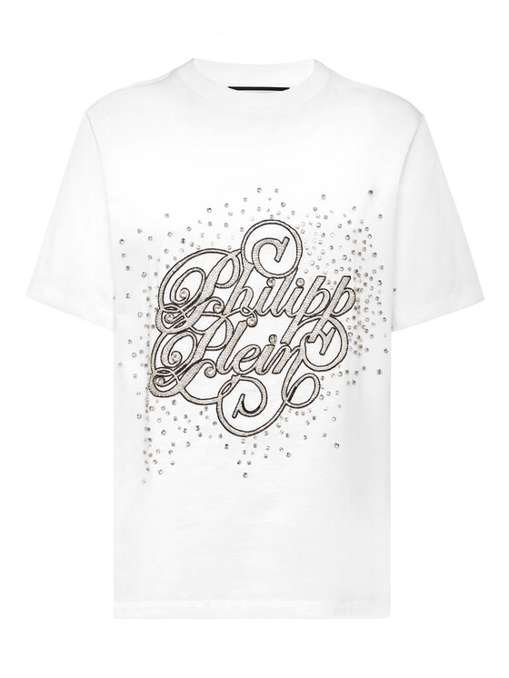 PHILIPP PLEIN PHILIPP PLEIN T-Shirt 23593 Biały Over Fit