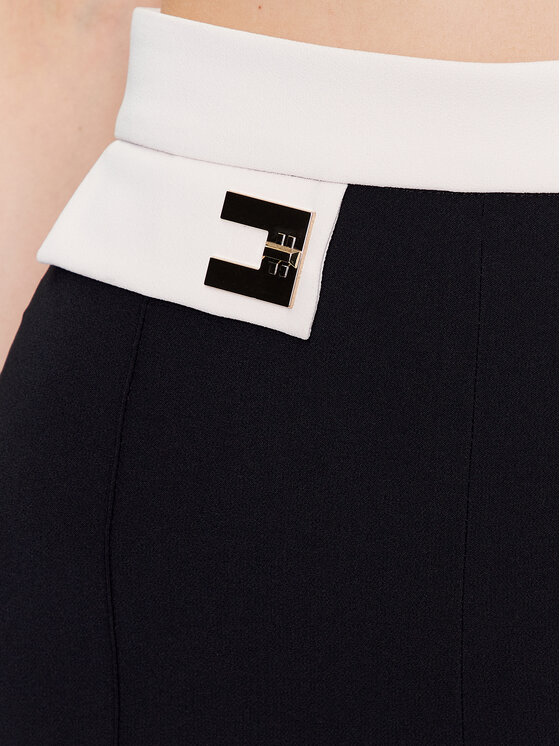 Pantaloni di tessuto PA-044-31E2-V280 Nero Flare