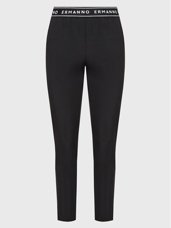 Ermanno Firenze Pantaloni din material D42EP042E47 Negru Regular Fit D42EP042E47 imagine noua