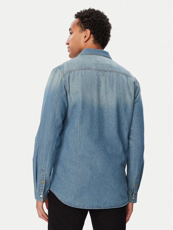 Guess Guess džínsová košeľa M6BH02 D2068 Modrá Slim Fit