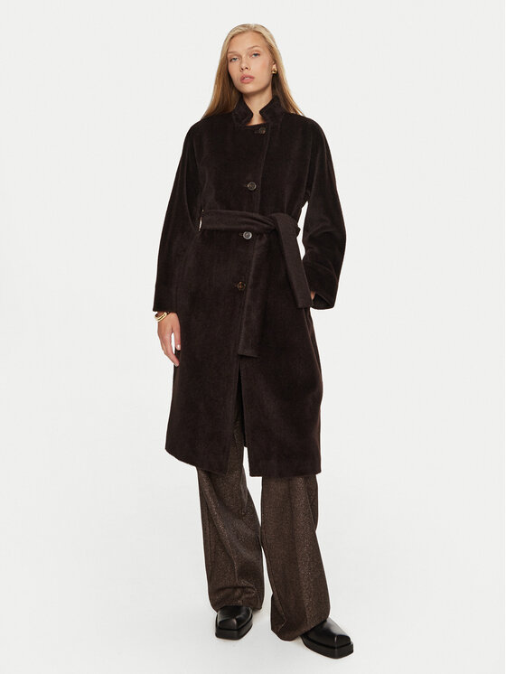 Marella Marella Cappotto di lana Ofanto 2423016112 Marrone Regular Fit