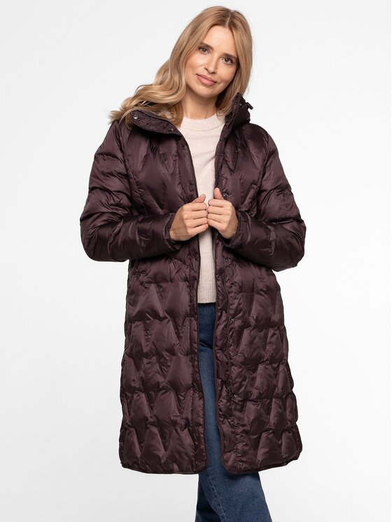 Perso Perso Dámska bunda BLH252020F Hnedá Regular Fit