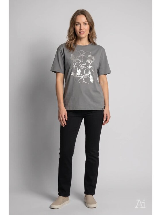 Cross Jeans Cross Jeans T-Shirt 56283-021 Szary Regular Fit