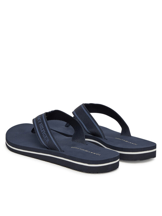 Tommy Hilfiger Tommy Hilfiger Джапанки Hilfiger Webbing Beach Sandal FW0FW08515 Тъмносин