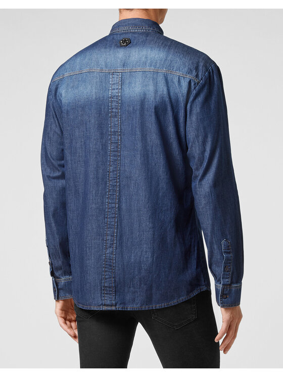 PHILIPP PLEIN PHILIPP PLEIN Koszula jeansowa 5173 Niebieski Regular Fit